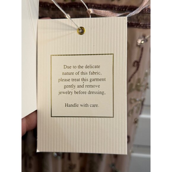 NWT Mac Duggal Floral Sequined Embellished High Neck Butterfly Sleeve Gown SZ 14 - Picture 7 of 14